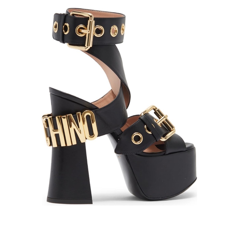 Moschino Buckled Platform Ankle Strap Sandal New in box